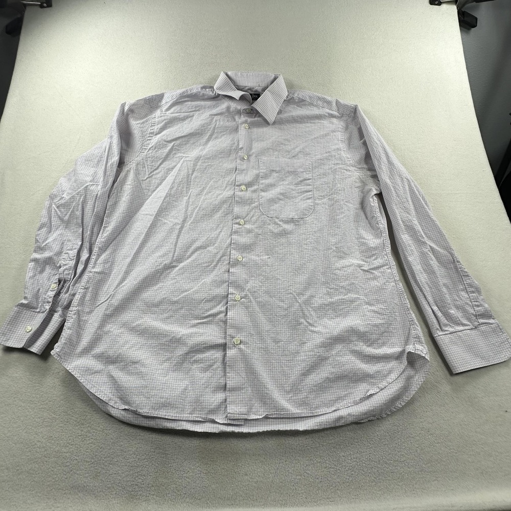 Gitman Bros Shirt Mens 2XL White Blue Check Dress 100% Cotton Made In USA